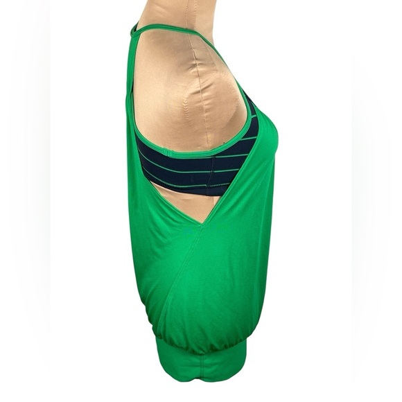 Lululemon No Limits Tank 2 in 1 Sports Bra + Tank - Green / Navy -Size 6 Small - Picture 6 of 8